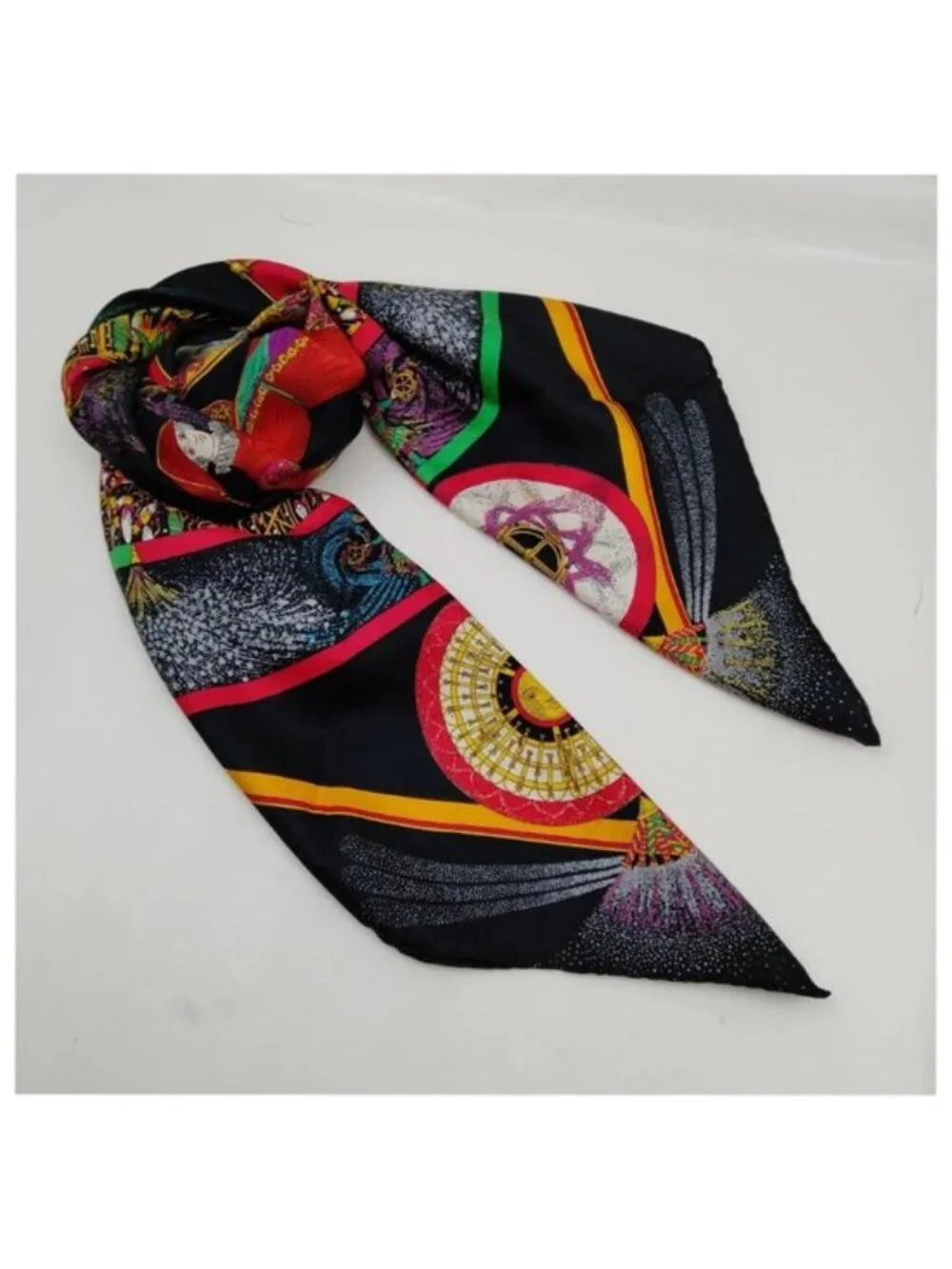 Authentic Hermès Paris Jeux de Paille Silk Scarf Carré 90 Multicolor